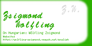 zsigmond wolfling business card